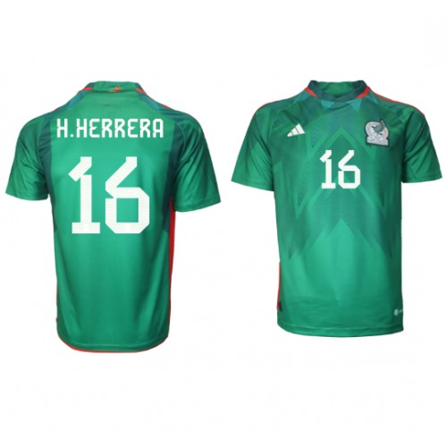 Mexico Hector Herrera #16 Replica Home Shirt World Cup 2022 Short Sleeve